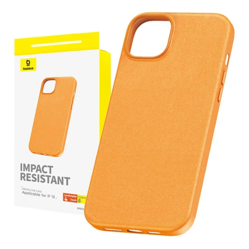 Kup Case Baseus Fauxther Series Apple iPhone 15 (Orange) - BSU4645 - {ean13} - Sklep Home Screen
