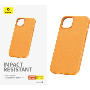 Etui Baseus Fauxther Series Apple iPhone 15 (Pomarańczowy)