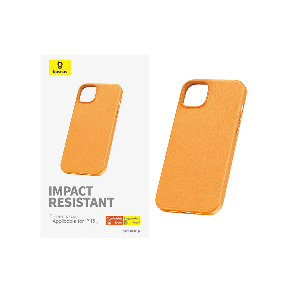 Etui Baseus Fauxther Series Apple iPhone 15 (Pomarańczowy)