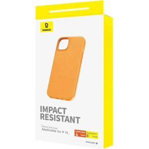 Etui Baseus Fauxther Series Apple iPhone 15 (Pomarańczowy)
