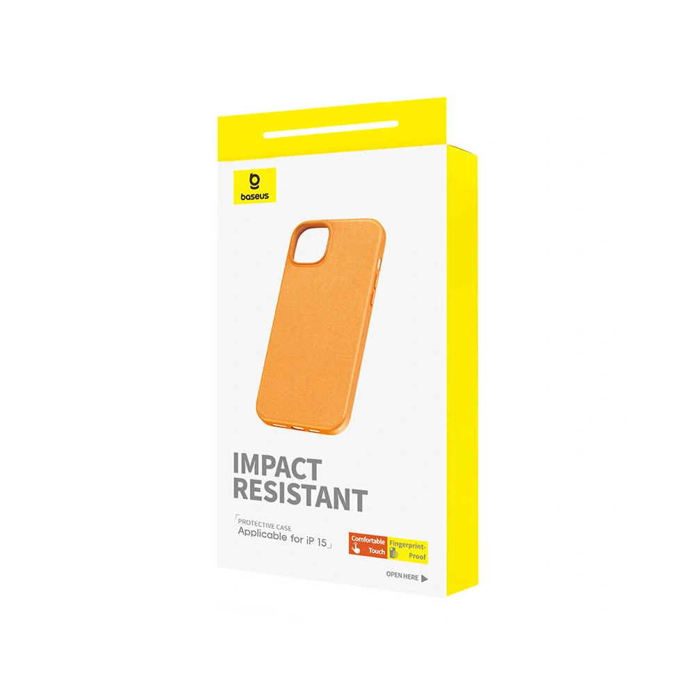 Etui Baseus Fauxther Series Apple iPhone 15 (Pomarańczowy)