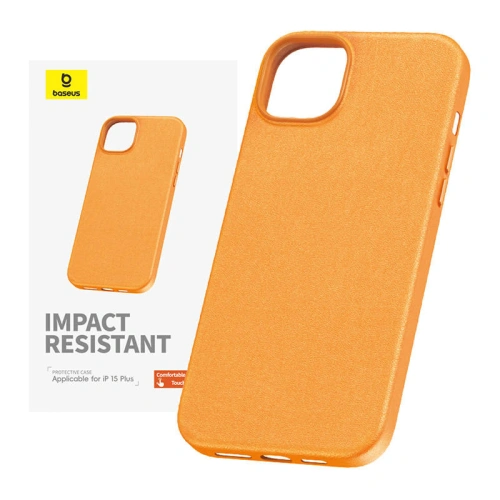 Kup Case Baseus Fauxther Series Apple iPhone 15 Plus / 14 Plus (Orange) - BSU4647 - {ean13} - Sklep Home Screen