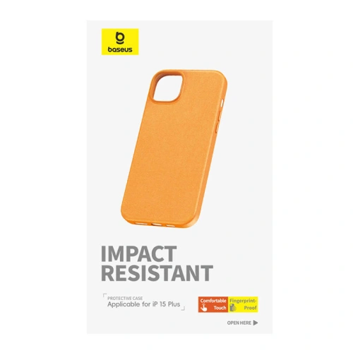 Kup Case Baseus Fauxther Series Apple iPhone 15 Plus / 14 Plus (Orange) - BSU4647 - {ean13} - Sklep Home Screen