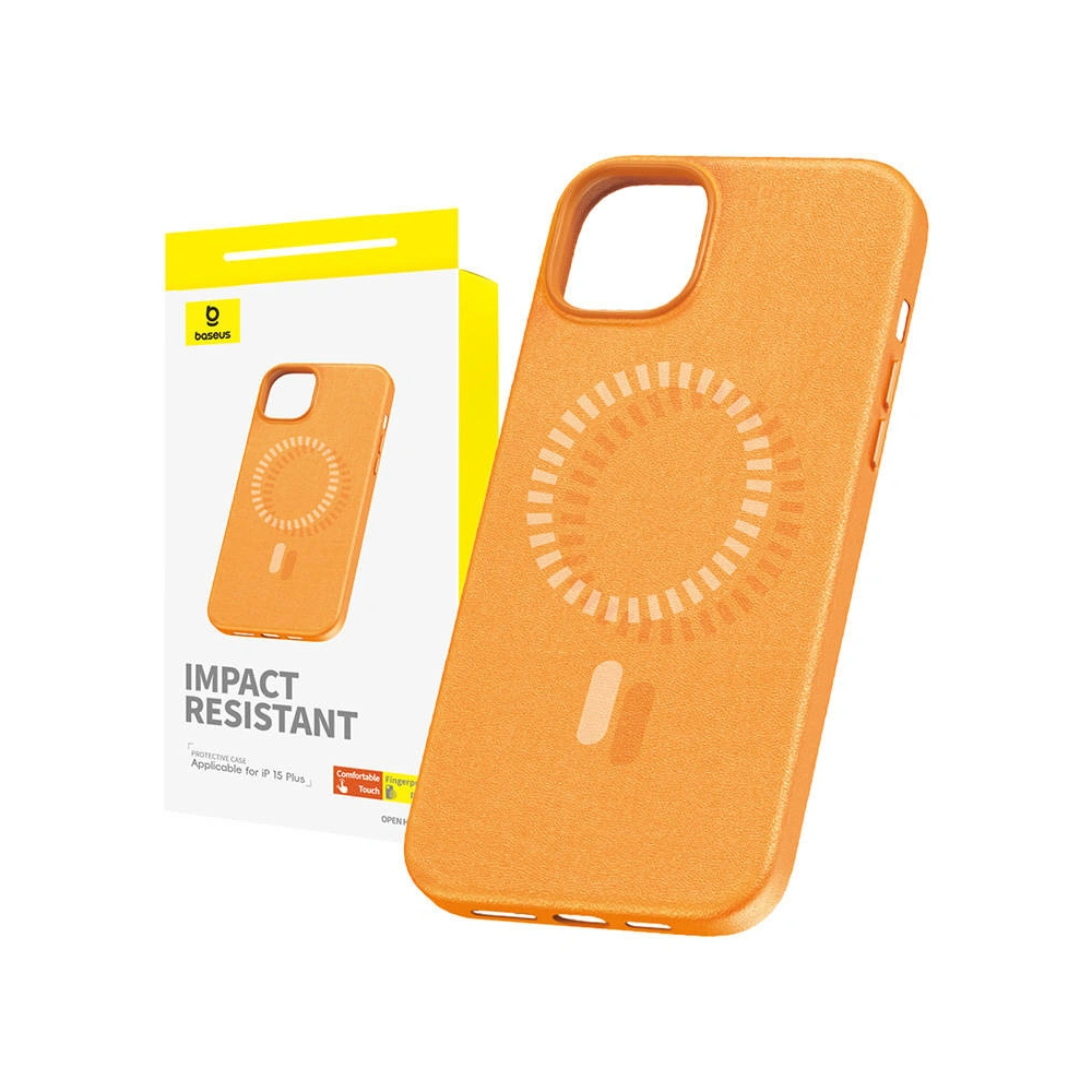 Etui Baseus Fauxther Series Apple iPhone 15 Plus / 14 Plus (Pomarańczowe)