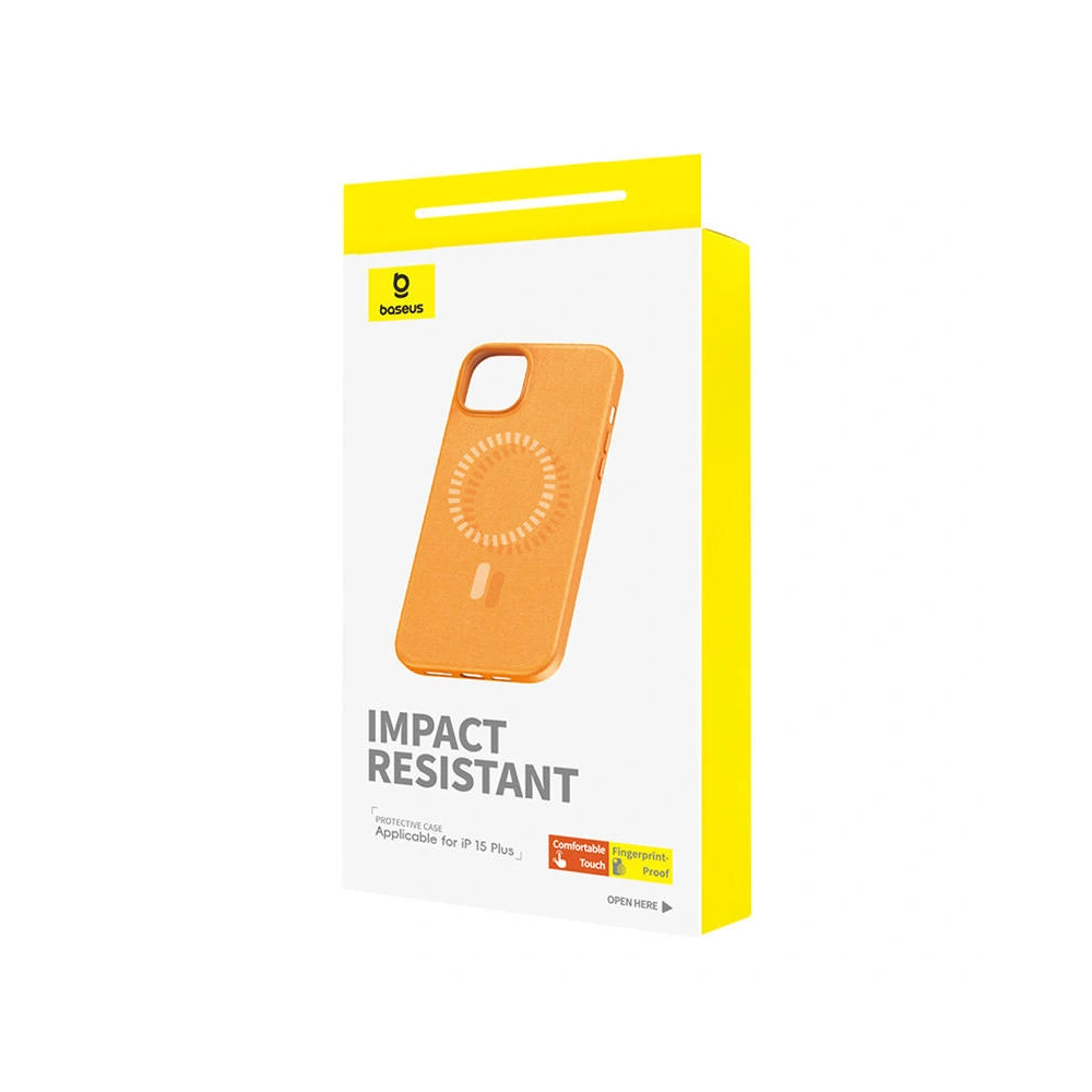 Etui Baseus Fauxther Series Apple iPhone 15 Plus / 14 Plus (Pomarańczowe)