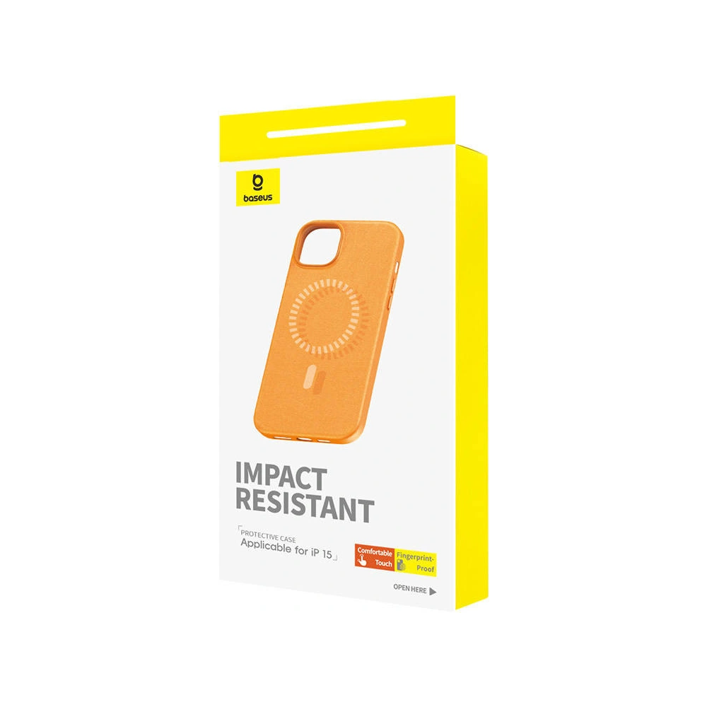 Etui Baseus Fauxther Series Apple iPhone 15 (Pomarańczowe)