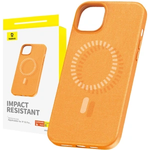 Etui Baseus Fauxther Series Apple iPhone 15 Pro (Pomarańczowe)
