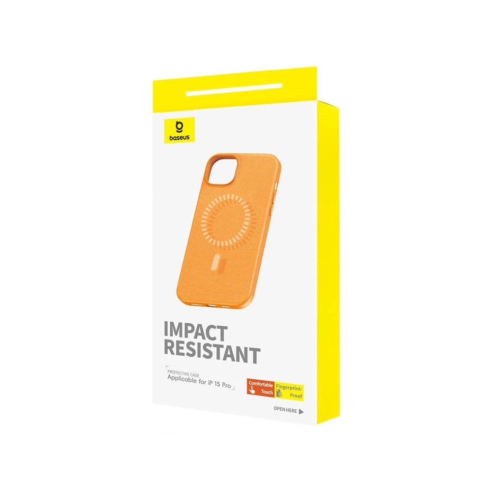 Etui Baseus Fauxther Series Apple iPhone 15 Pro (Pomarańczowe)