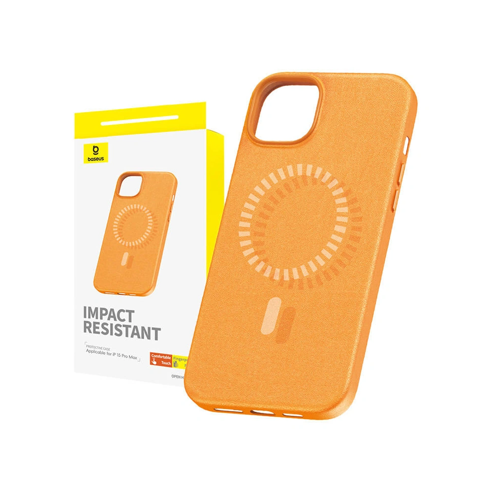 Etui Baseus Fauxther Series Apple iPhone 15 Pro Max (Pomarańczowe)
