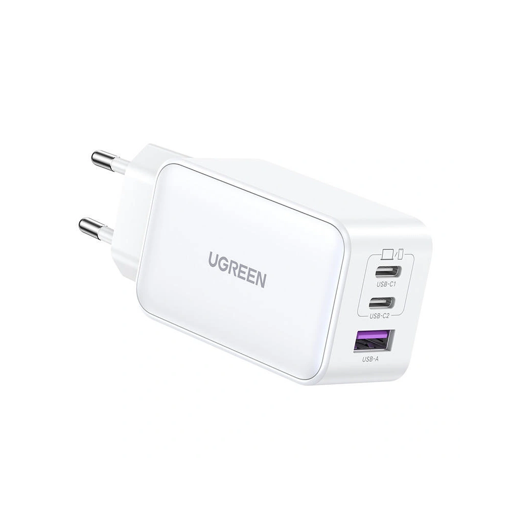 Ładowarka sieciowa UGREEN CD244 Nexode, 2xUSB-C, USB-A 3.0, PD3.0, QC4.0, GaN, 65W (biała)