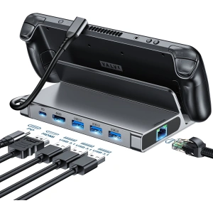 Kup HUB Choetech M52 do Valve Steam Deck LCD / OLED adapter USB-C / USB-C PD, USB-A, HDMI, RJ45 szary - CHT190 - {ean13} - Sklep Home Screen
