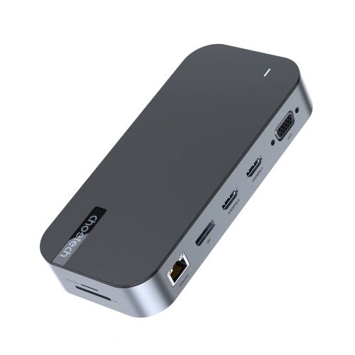 Kup HUB Choetech M52 adapter USB-C / USB-C PD, USB-C, USB-A, HDMI, VGA, DP, SD, TF, RJ45, AUX szary - CHT191 - {ean13} - Sklep Home Screen