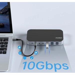 Buy Choetech M52 adapter USB-C / USB-C PD, USB-C, USB-A, HDMI, VGA, DP, SD, TF, RJ45, AUX grey - CHT191 - {ean13} - Home Screen Store Europe