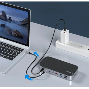 Buy Choetech M52 adapter USB-C / USB-C PD, USB-C, USB-A, HDMI, VGA, DP, SD, TF, RJ45, AUX grey - CHT191 - {ean13} - Home Screen Store Europe