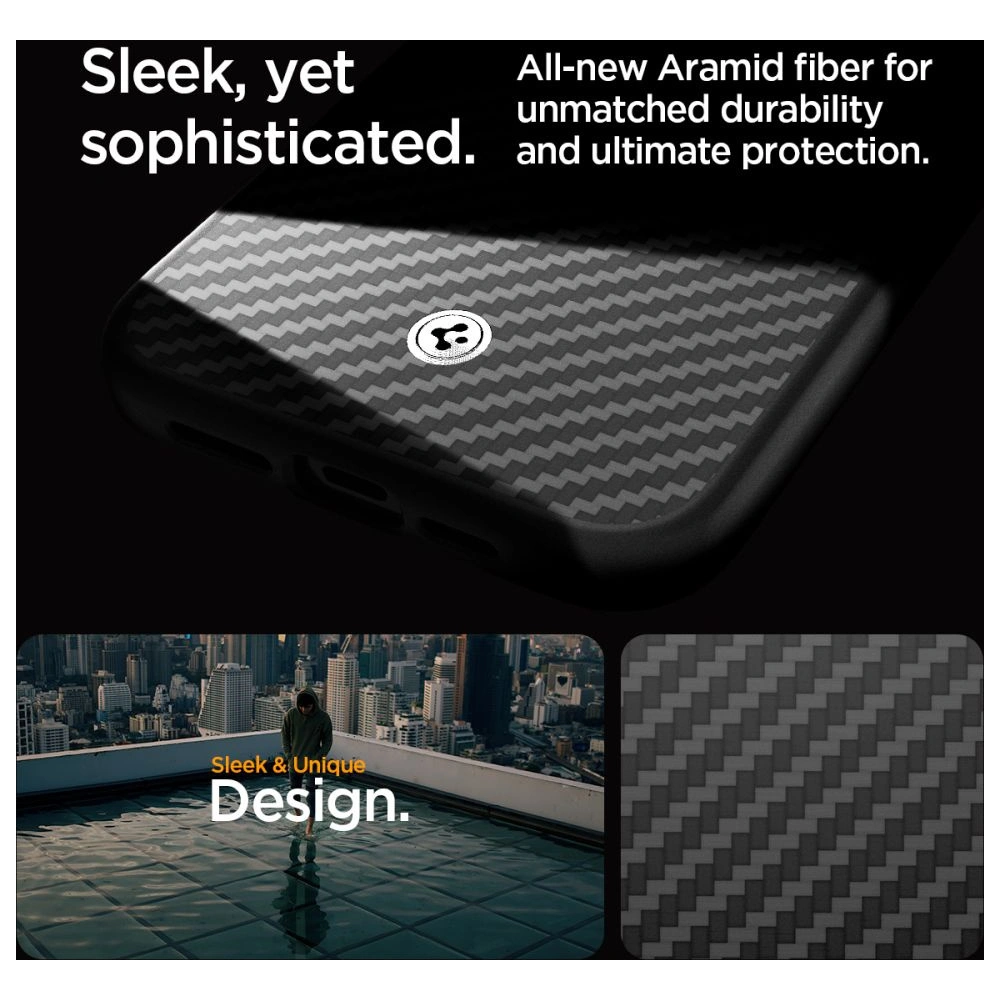 Etui Spigen Enzo Aramid Mag MagSafe Apple iPhone 15 Pro Matte Black - iPhone 15 Pro - Spigen