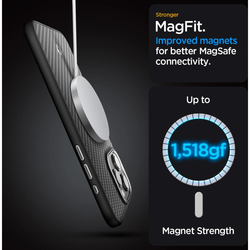 Etui Spigen Enzo Aramid Mag MagSafe Apple iPhone 15 Pro Matte Black - iPhone 15 Pro - Spigen