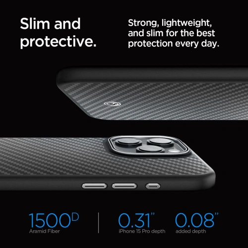 Buy Spigen Enzo Aramid Mag MagSafe Apple iPhone 15 Pro Matte Black - SPN3132 - {ean13} - Home Screen Store Europe