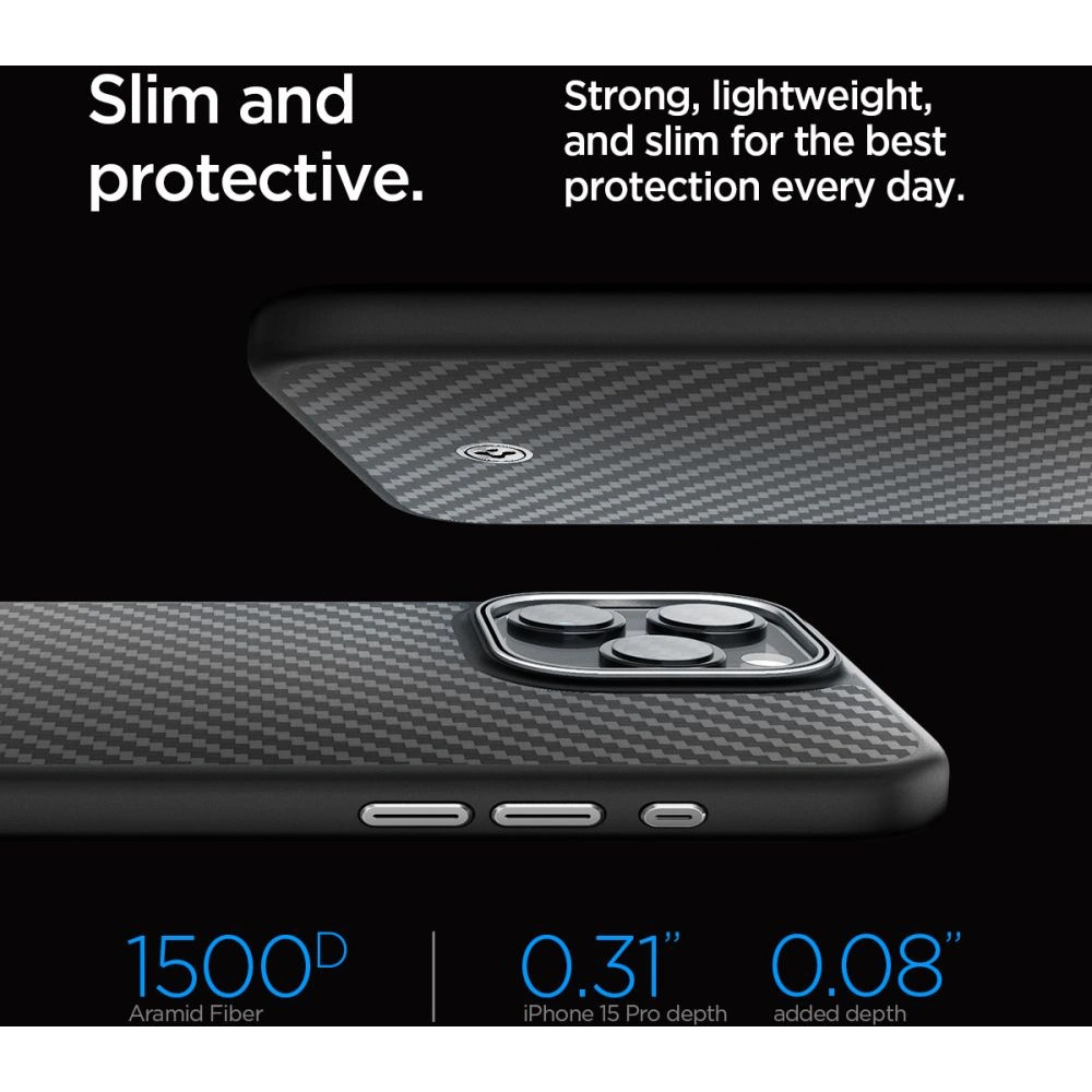 Etui Spigen Enzo Aramid Mag MagSafe Apple iPhone 15 Pro Matte Black - iPhone 15 Pro - Spigen