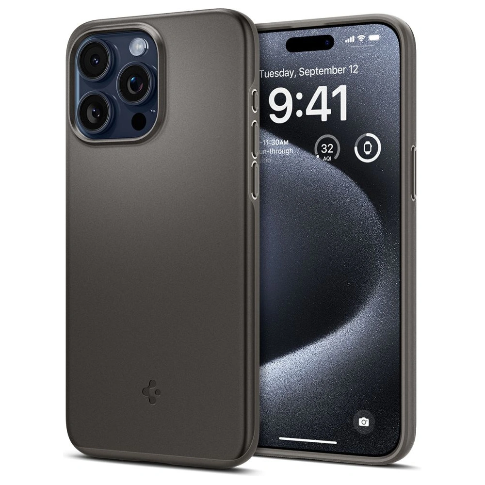 Etui Spigen Thin Fit Apple iPhone 15 Pro Gunmetal