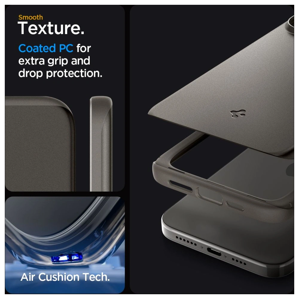 Etui Spigen Thin Fit Apple iPhone 15 Pro Gunmetal