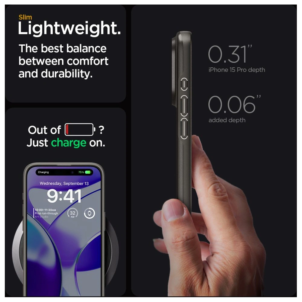 Etui Spigen Thin Fit Apple iPhone 15 Pro Gunmetal