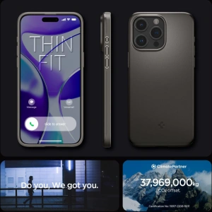 Etui Spigen Thin Fit Apple iPhone 15 Pro Gunmetal