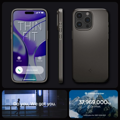 Kup Case Spigen Thin Fit Apple iPhone 15 Pro Gunmetal - SPN3134 - {ean13} - Sklep Home Screen