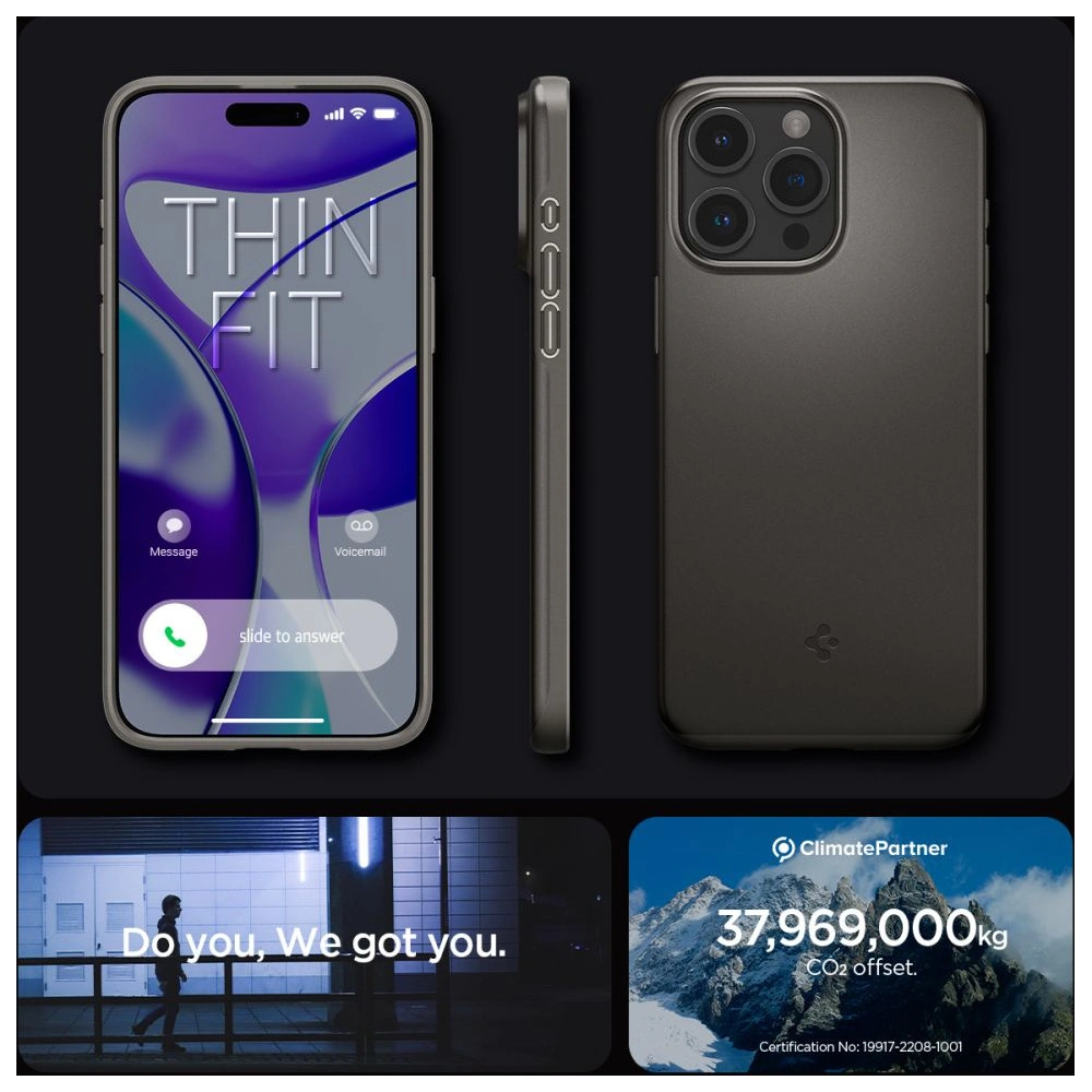 Etui Spigen Thin Fit Apple iPhone 15 Pro Gunmetal