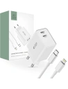 Tech-Protect Încărcător de rețea C35W, 2xUSB-C, PD, 35W + cablu Lightning alb