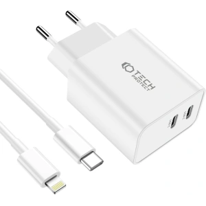 Kup Tech-Protect Încărcător de rețea C35W, 2xUSB-C, PD, 35W + cablu Lightning alb - THP2362 - {ean13} - Sklep Home Screen