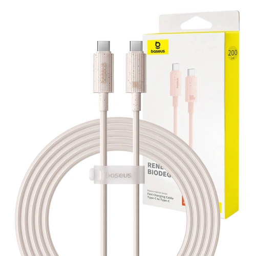 Kup Kábel Baseus USB-C / USB-C Habitat Series 100W, PD, 2m (rózsaszín) - BSU4664 - {ean13} - Sklep Home Screen