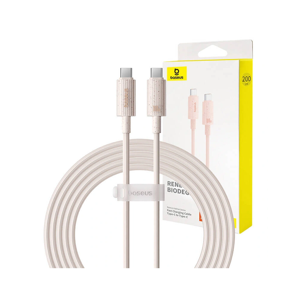 Kabel Baseus USB-C / USB-C Habitat Series 100W, PD, 2m (różowy)