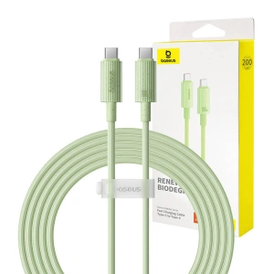 Kábel Baseus USB-C / USB-C Habitat Series 100W, PD, 2m (zöld)