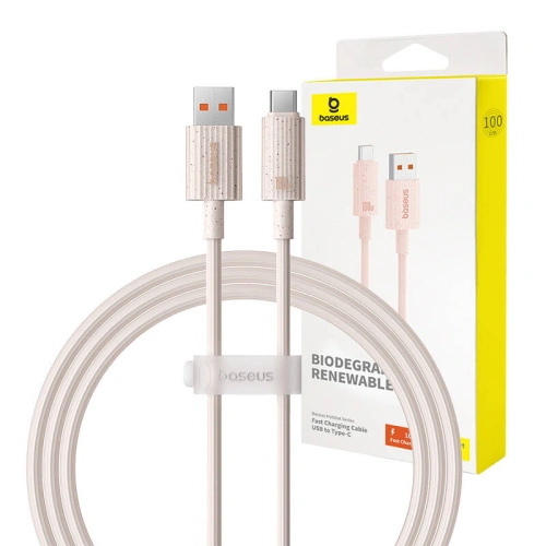 Kup Kábel Baseus USB-A / USB-C Habitat Series 100W, PD, 1m (rózsaszín) - BSU4666 - {ean13} - Sklep Home Screen