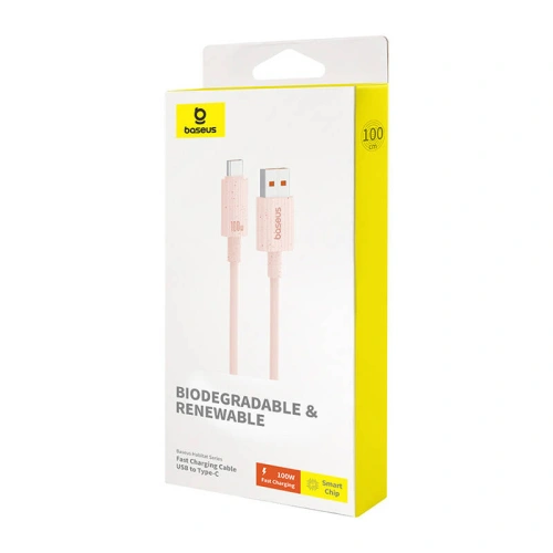 Kup Kabel Baseus USB-A / USB-C Habitat Series 100W, PD, 1m (růžový) - BSU4666 - {ean13} - Sklep Home Screen