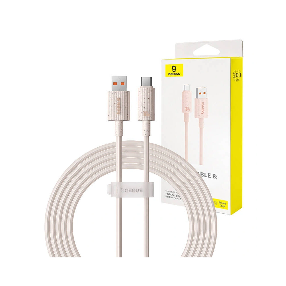 Kabel Baseus USB-A / USB-C Habitat Series 100W, PD, 2m (różowy)