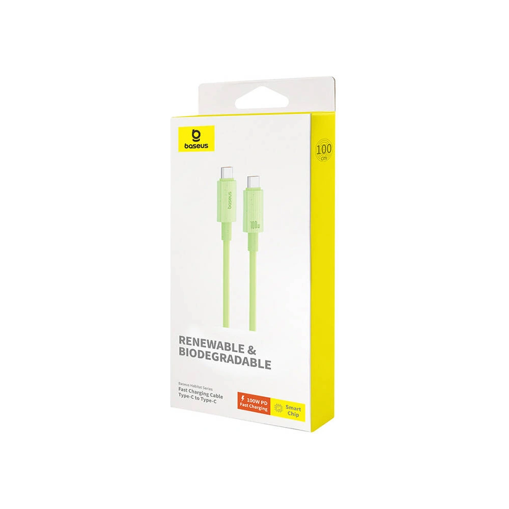 Kabel Baseus USB-C / USB-C Habitat Series 100W, PD, 1m (zielony)