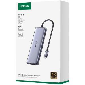 Kup HUB UGREEN CM498 Adapter 10w1 USB-C / 3xUSB-A 3.0, HDMI, VGA, RJ45, SD/TF, AUX3.5mm, PD - UGR1712 - {ean13} - Sklep Home Screen