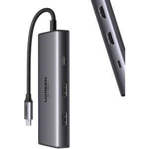 Kup HUB UGREEN CM498 Adapter 6w1 USB-C / 2x USB-A 3.0, USB-C 3.0, 2xHDMI, PD - UGR1714 - {ean13} - Sklep Home Screen