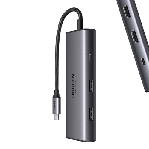 Kup UGREEN CM498 6-in-1 adaptor USB-C / 2x USB-A 3.0, USB-C 3.0, 2xHDMI, PD - UGR1714 - {ean13} - Sklep Home Screen