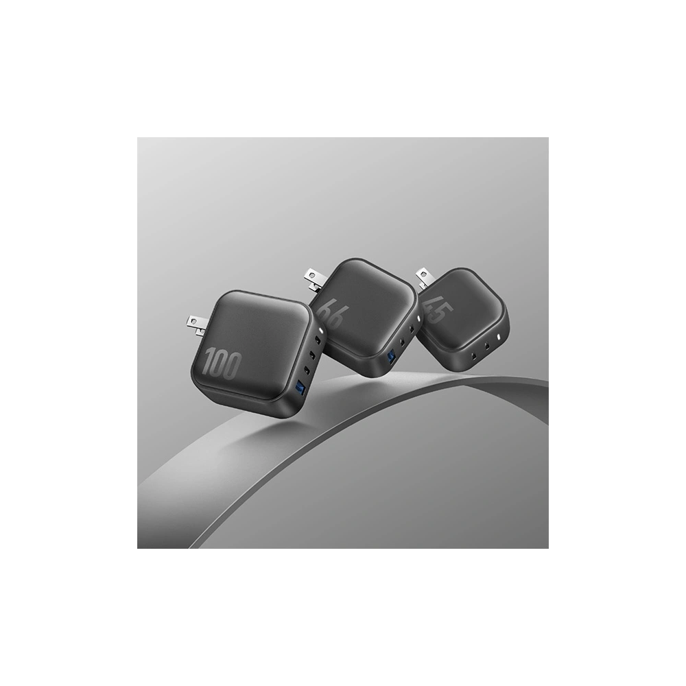 Ładowarka sieciowa ENERGEA US+EU Travelite GAN100 USB-A, 3xUSB-C, PD, PPS, QC 3.0, 100W czarny/black 