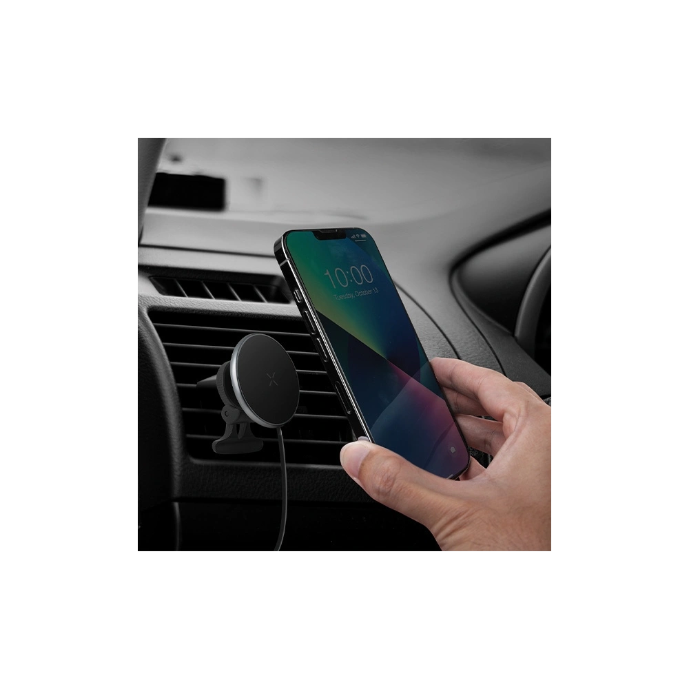 Uchwyt samochodowy z ładowarką indukcyjną ENERGEA MagDrive na kokpit / do kratki nawiewu czarny/black MagSafe