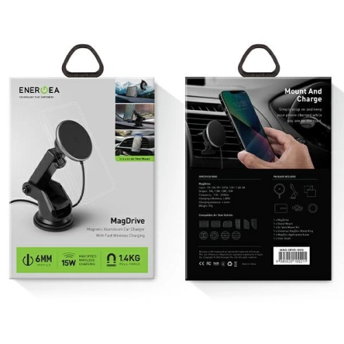 Kup Suport auto cu încărcător inductiv ENERGEA MagDrive pentru cockpit / parbriz negru / negru MagSafe - ENG115 - {ean13} - Sklep Home Screen