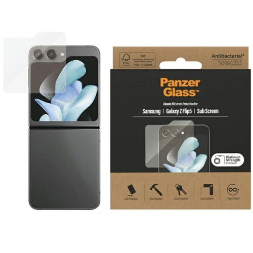 Kup PanzerGlass Samsung Sticlă călită Classic Fit Galaxy Z Flip5 Ecran Protecție Antibacteriană - PZG484 - {ean13} - Sklep Home Screen