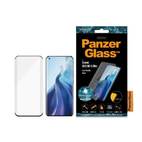 Kup Gehärtetes Glas PanzerGlass Curved Super+ Xiaomi Mi 11 / Mi 11 Ultra Case Friendly Antibakteriell schwarz - PZG496 - {ean13} - Sklep Home Screen