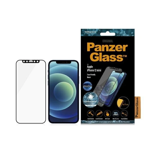 Kup Gehärtetes Glas PanzerGlass E2E Anti-Bluelight Apple iPhone 12 Mini Case Friendly Antibakteriell Mikrofraktur schwarz - PZG497 - {ean13} - Sklep Home Screen