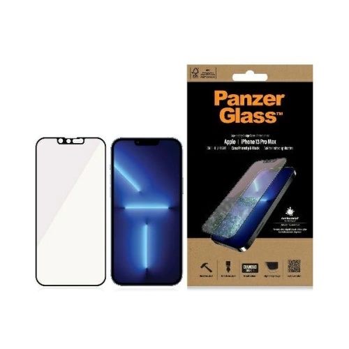 Kup Gehärtetes Glas PanzerGlass E2E Anti-Bluelight Apple iPhone 13 Pro Max Case Friendly Antibakteriell Mikroriss schwarz - PZG498 - {ean13} - Sklep Home Screen