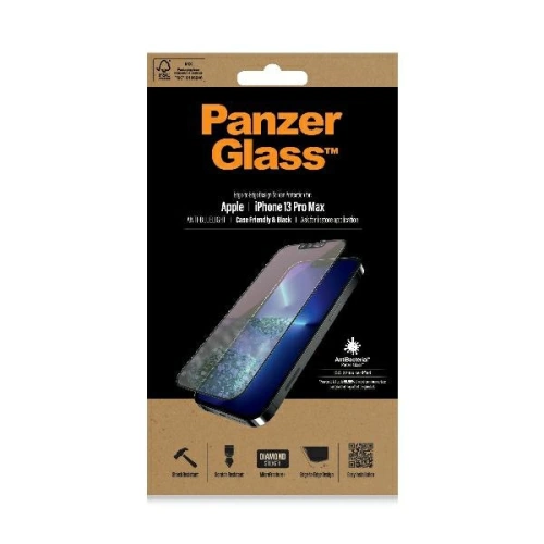 Buy PanzerGlass E2E Anti-Bluelight Apple iPhone 13 Pro Max Case Friendly AntiBacterial MicroFracture black - PZG498 - {ean13} - Home Screen Store Europe