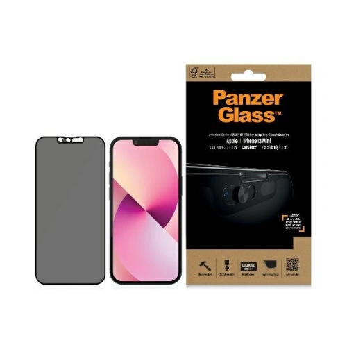 Kup Tvrzené sklo PanzerGlass E2E Microfracture Apple iPhone 13 Mini Case Friendly CamSlider Privacy Antibacterial černé - PZG501 - {ean13} - Sklep Home Screen