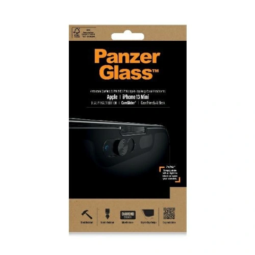 Kup Tvrzené sklo PanzerGlass E2E Microfracture Apple iPhone 13 Mini Case Friendly CamSlider Privacy Antibacterial černé - PZG501 - {ean13} - Sklep Home Screen